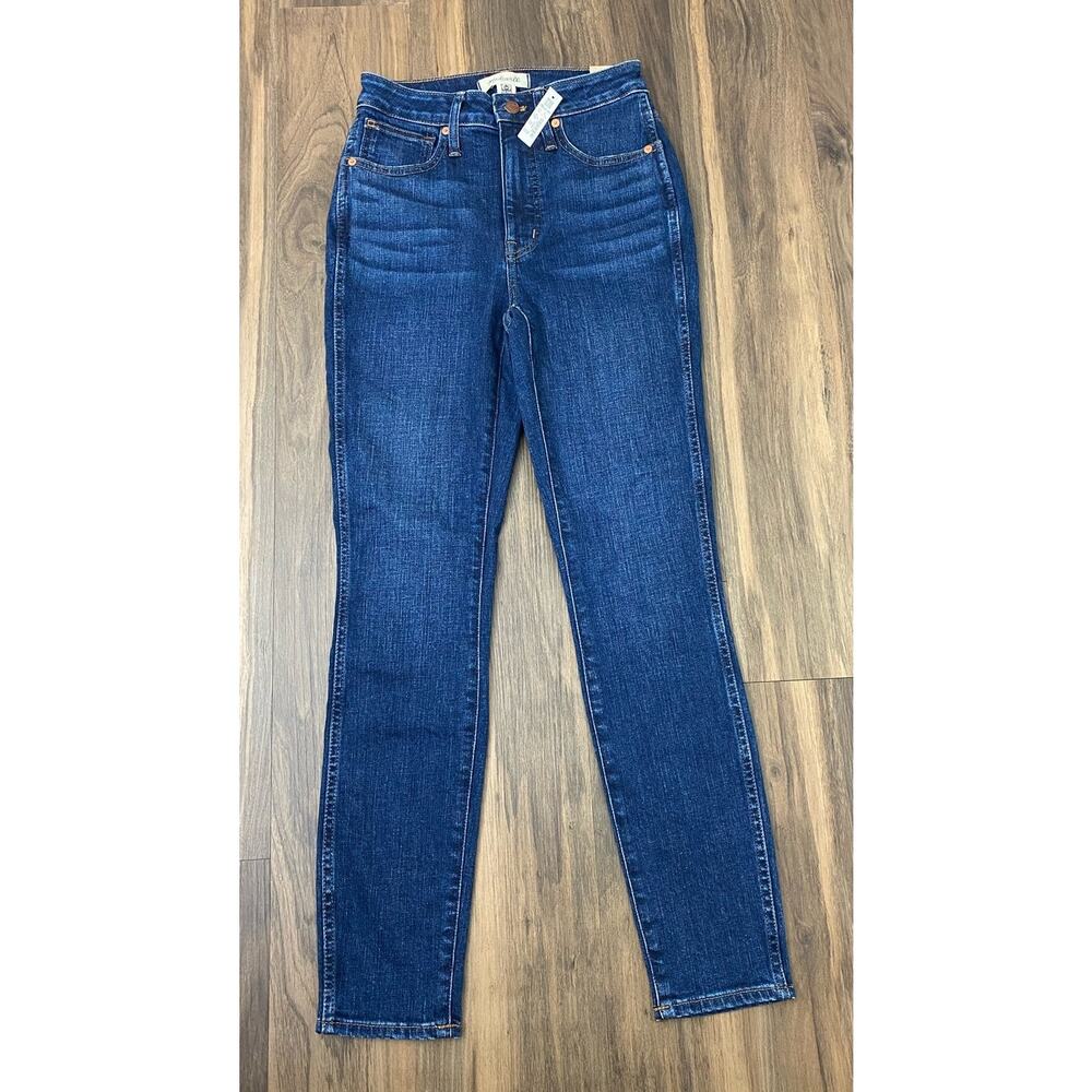 NEW Women Madewell Curvy High-Rise Skinny cotton denim blue jeans, 25